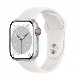 Apple Watch Series 8 GPS 41mm Silver Aluminum Case with White Sport Band (MP6L3/MP6K3)
