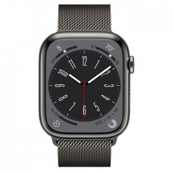 Apple Watch Series 8 45mm GPS + LTE Graphite Stainless Steel Case with Graphite Milanese Loop (MNKX3)